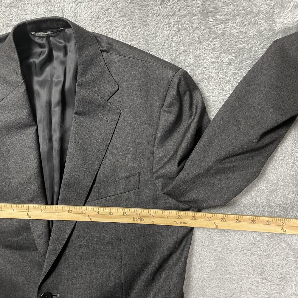 Canali Suit Jacket Mens IT 52R Gray Solid 100% Wool 2 Button Classic Fit Italy - Picture 9 of 15